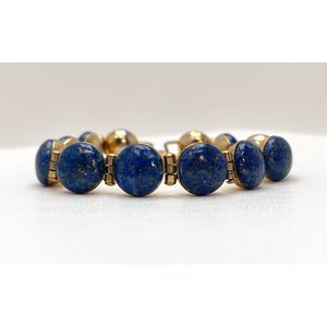 Vintage Gold Tone Lapis Lazuli Bracelet